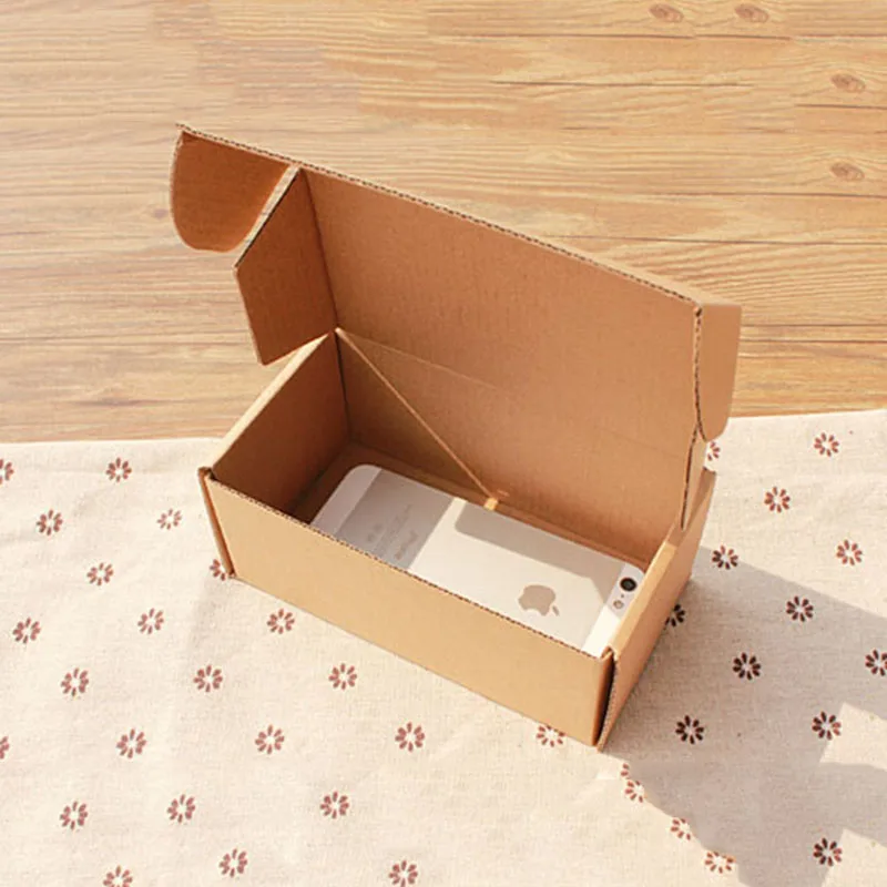 Stock Storage Cases Corrugated Board Mini Gift Packaging Jewelry Sets Packaging Box Carrying Case Kraft Paper Box 15x8x6cm 25Pcs