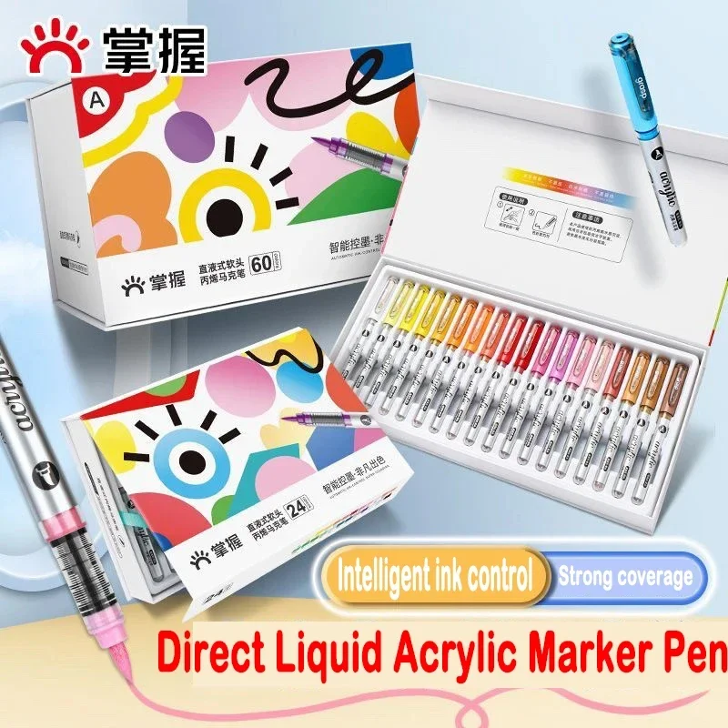 120/12 Colors Acrylic Paint Pens Markers Brush Tip Paint Markers for Rock Painting Wood Canvas Christmas DIY School Art Supplies