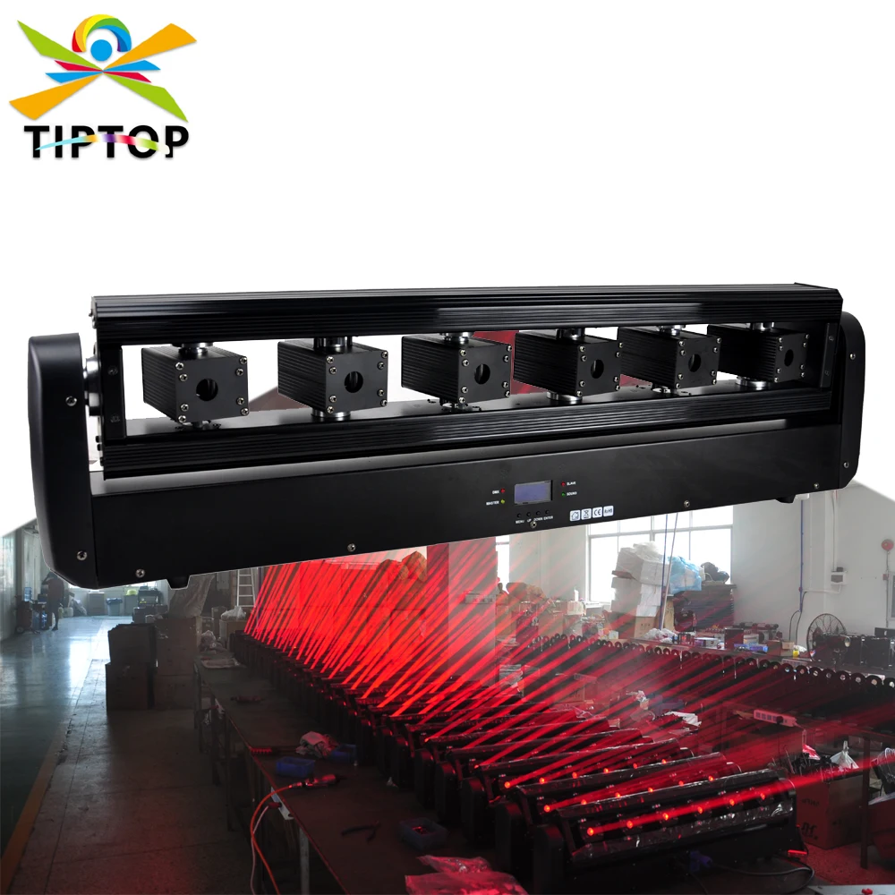 

TIPTOP Stage 6 X 500MW Moving Head Laser Light Red Green Blue Laser Optional For Disco KTV Beam Effect Scanner Light 11CH/23CH