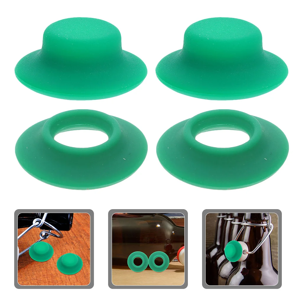 

12pcs Silicone Bottle Cap Gasket Seal Leak Proof For Beer Beverage Bottles Replacement Kitchen Bar Accessories
