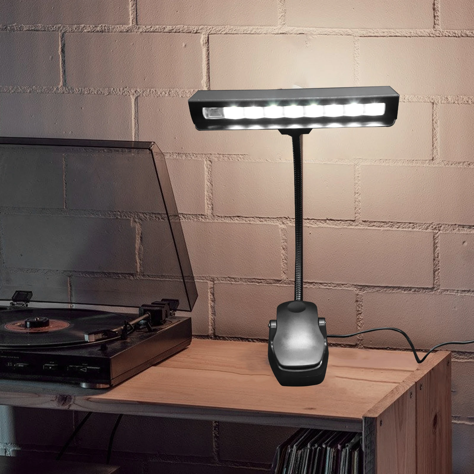 

USB Rechargeable LED Clip Lamp ABS Adjustable Bedside Eye Protection Music Score Light Table Reading Lamp Practical Gift