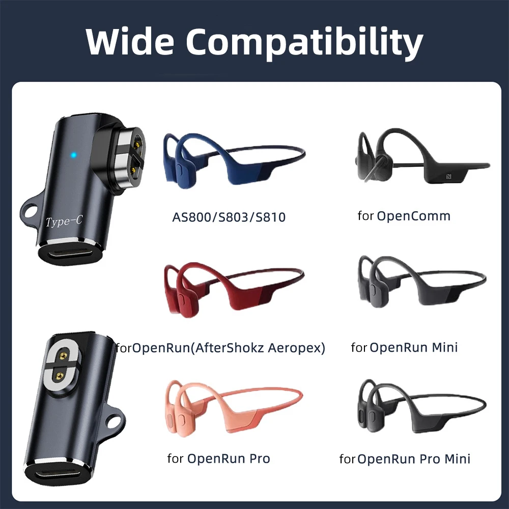 USB C/for iOS to Magnetic Adapter Connector 90 Degree Bone Conduction Headphone Charger Converte for Shokz AS800/S803/S810/AS700 image 5