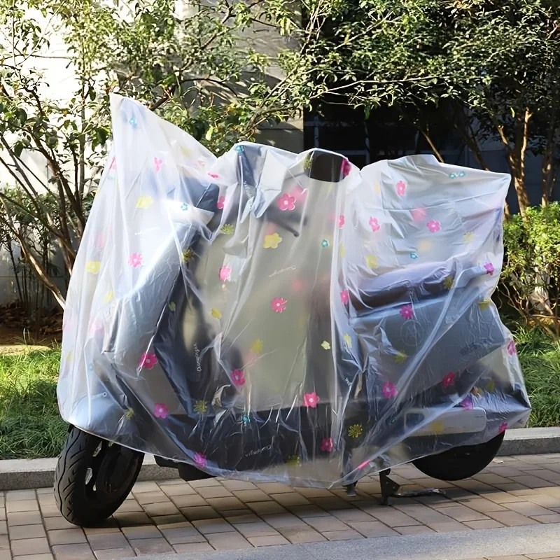 Universal motorcycle and bicycle cover; small floral print car cover; rainproof, dustproof, portable electric scooter cover