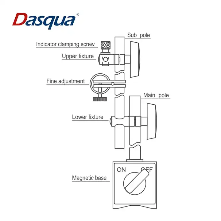 Dasqua High Force  60kg V-groove Magnetic Base  Dial Test Indicator Holder Magnetic Stand Measuring Tool