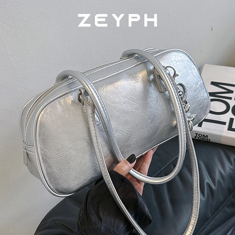 

Zeyph Silver Ballet Sle Large Capaci Women's Handbag Pillow Bag Versatile Underarm Bag Single oulder Bag for Young Women