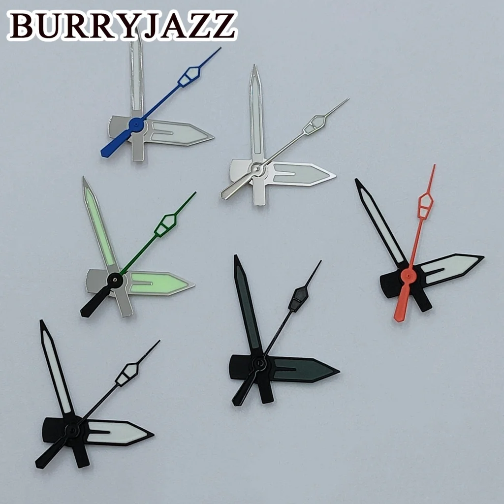 BURRYJAZZ NH35 NH36 NH38 7S26 7S36 4R35 4R36 часы серебряные черные стрелки зеленые светящиеся