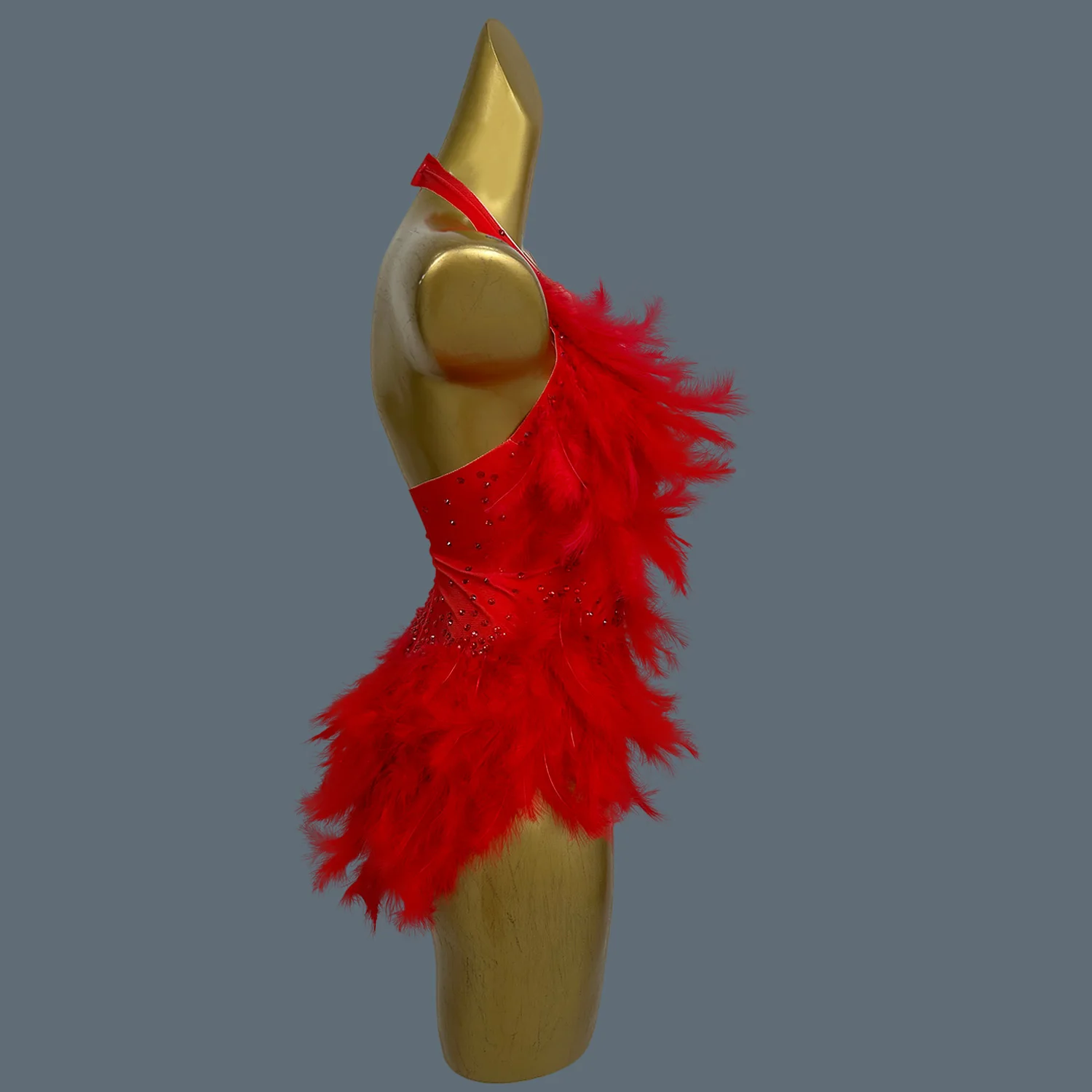 Nightclub Show Stage Performance Costume Feather Pink Bodysuit Women's Backless Sexy Dance Leotard Dance Troupe Wear liusuyumao
