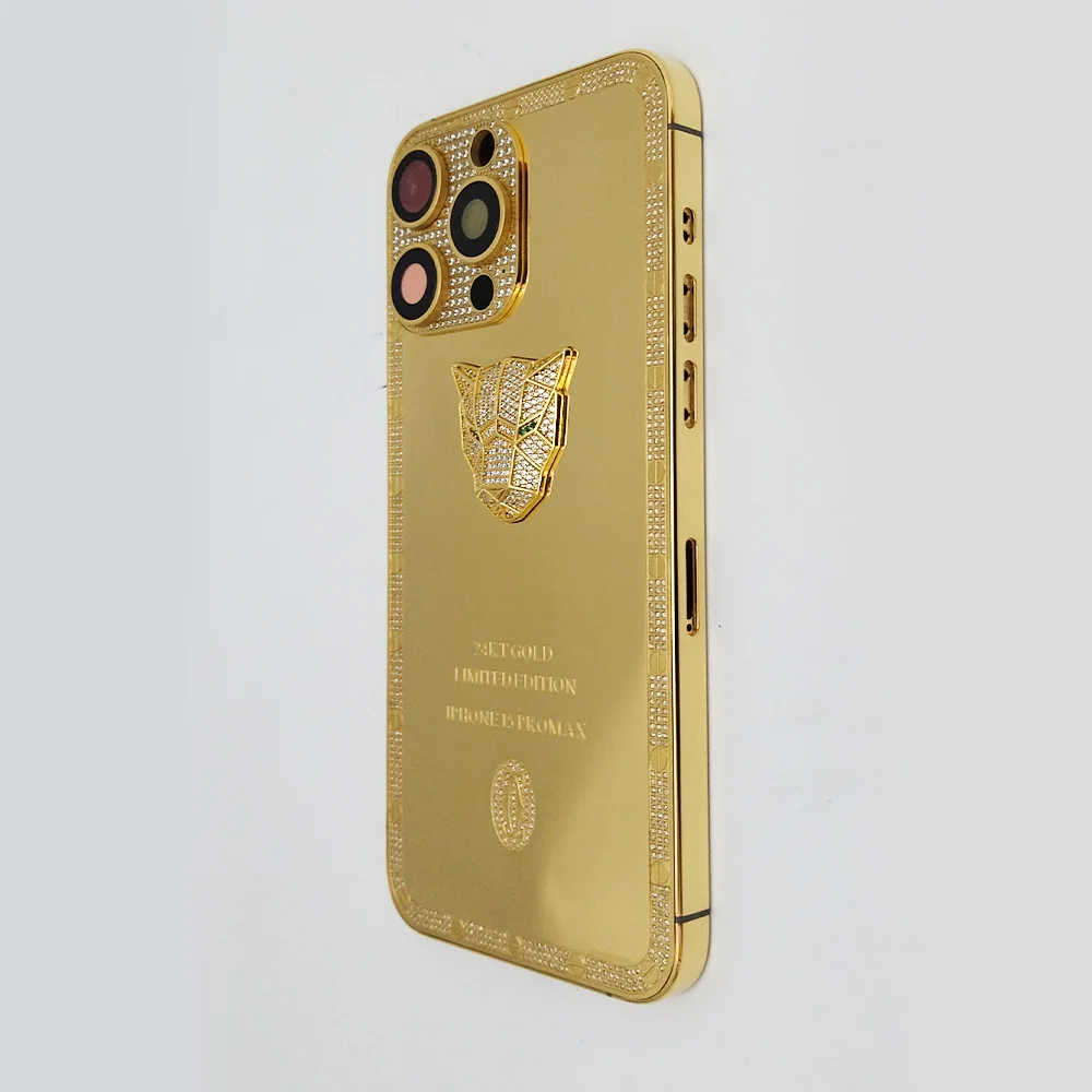 New Gold Plated Exquisite Deep Carving Electroplating Mobile Phone Cover Case Frame With Zircon For iphone