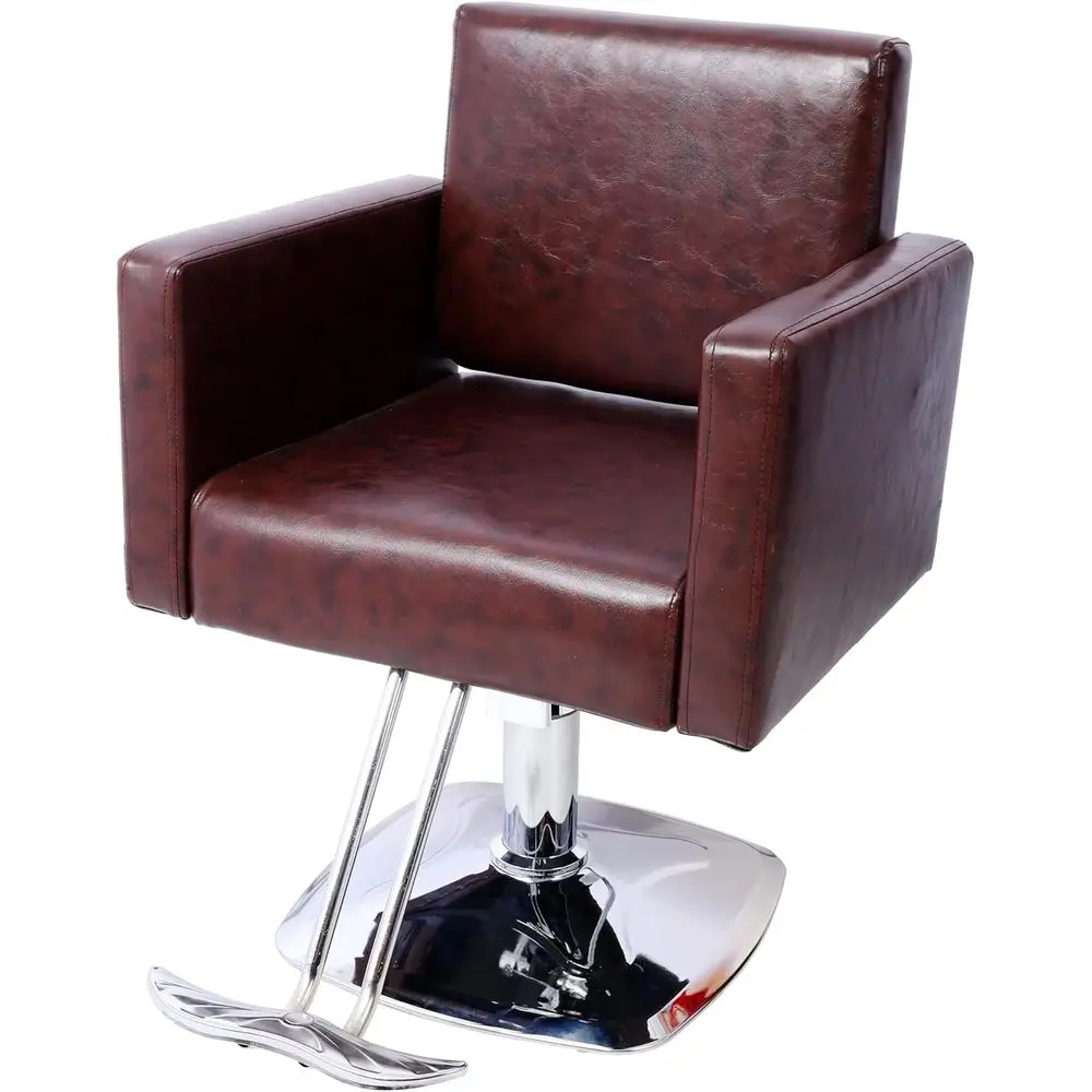 전문 헤어 스타일링 의자, 유압식 리클라인, 360도 회전 °   회전식, 미용실, 스파 및 이발소용, 갈색, 최대 330리터까지 지탱 가능