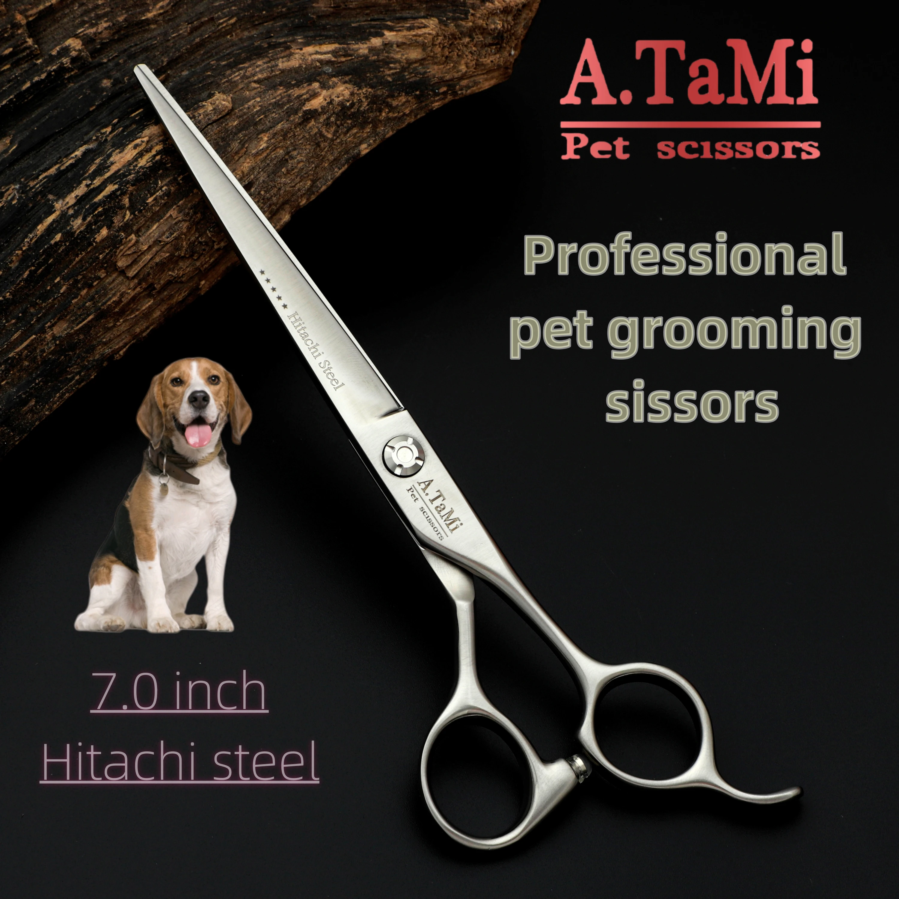 

Professional Pet Grooming Scissors 440C steel 7-7.5 inch Scissors bent upwards Grooming tools for dogs and cats