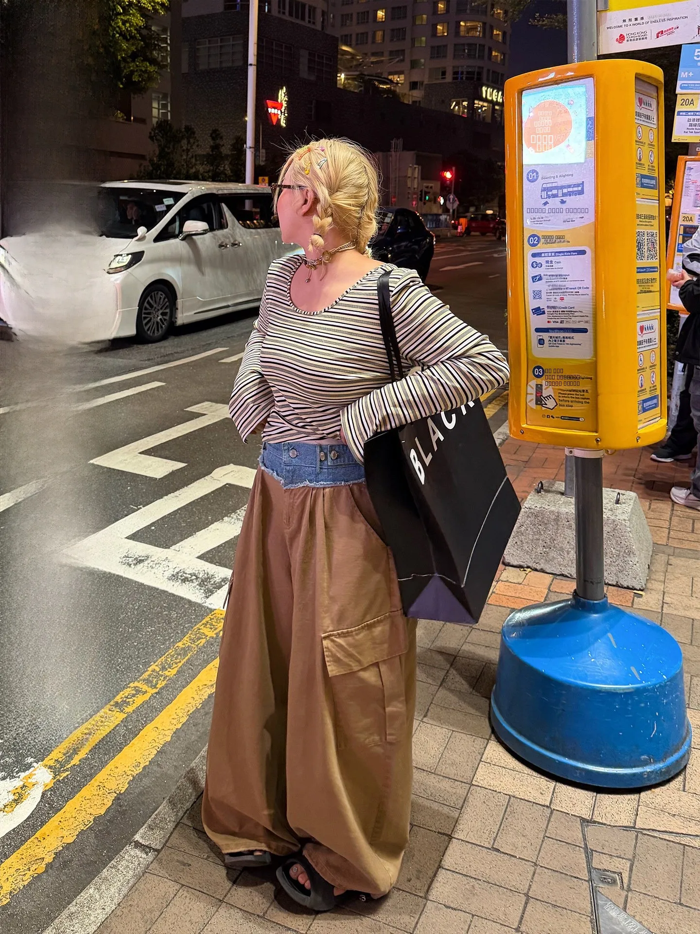 

Jenni's Private Collection Chao Heavy Du Denim Color Blo 3D ket Casual Workwear Pants High Waist Button Cotton Straigh...