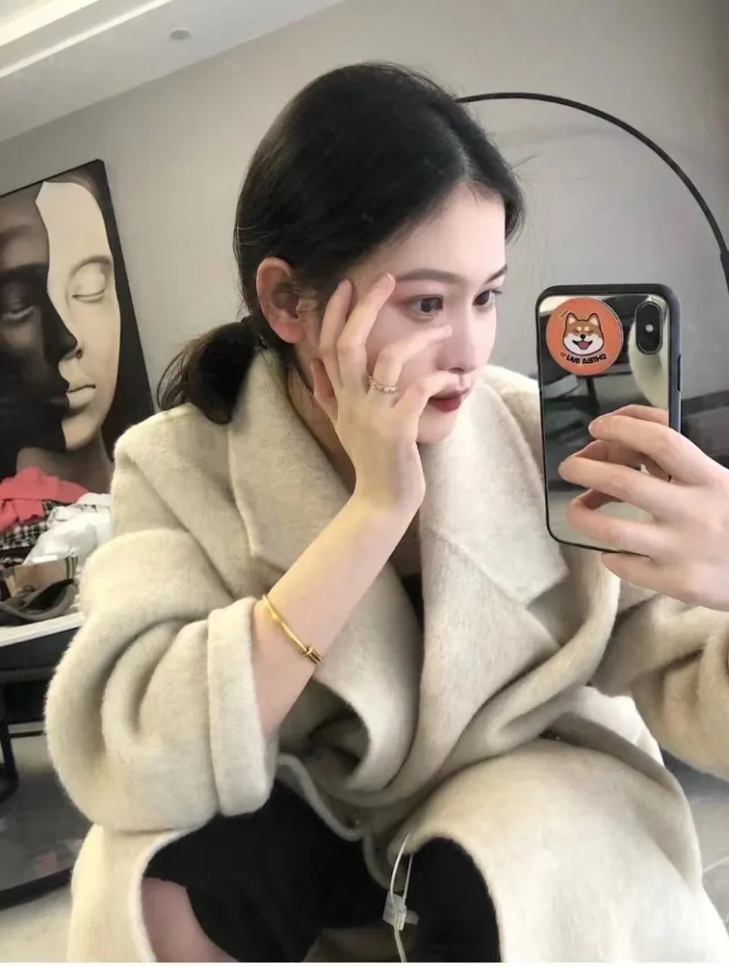 

Double-sided Woolen Coat for Women's Autumn and Winter 2023 New High-end Korean Loose Woolen Coat Female Clothing