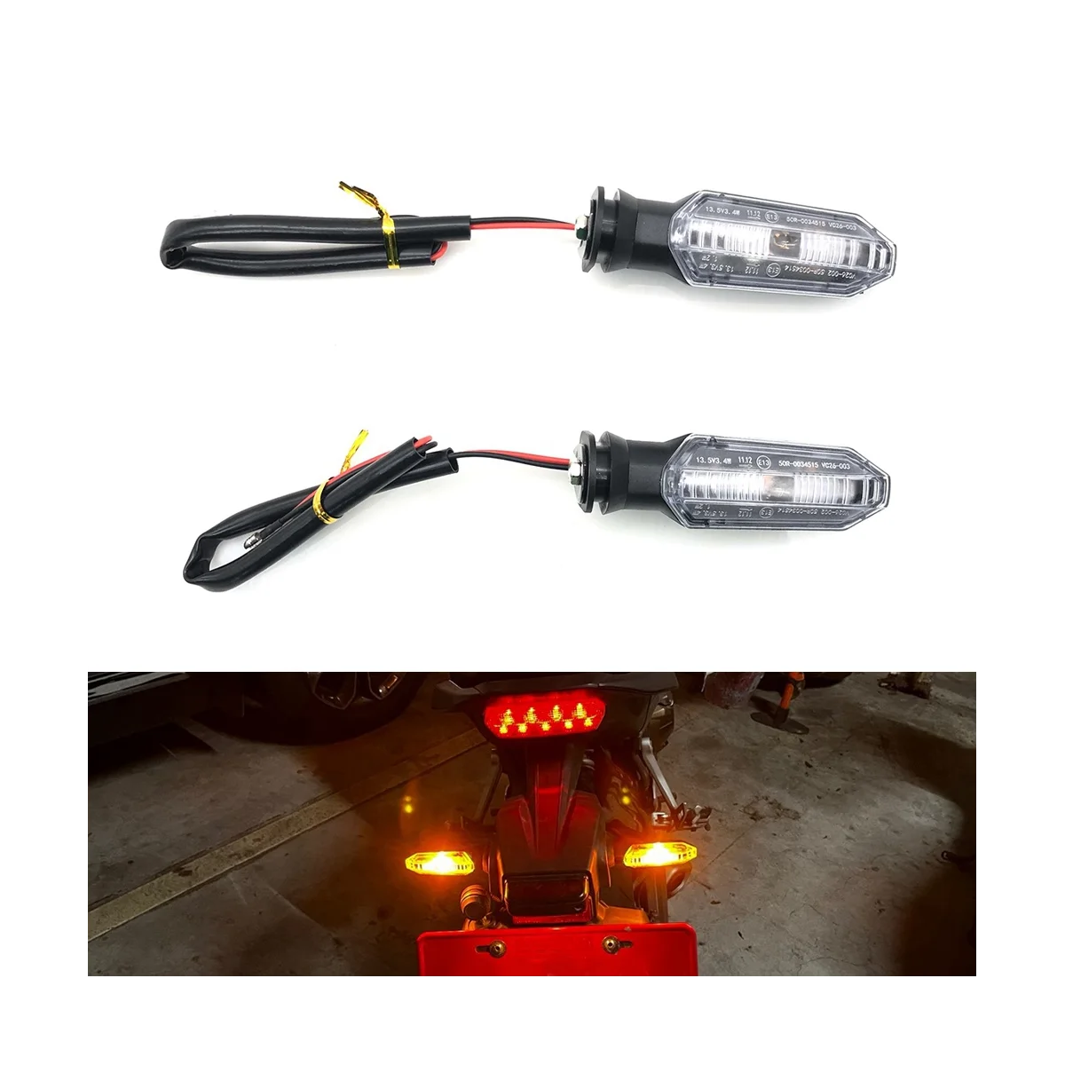 Motorcycle Turn Signals Light Flashing Blinker for Honda CB125R CB250R CB300R CB650R CBR650R ADV150 ADV350 Transparent