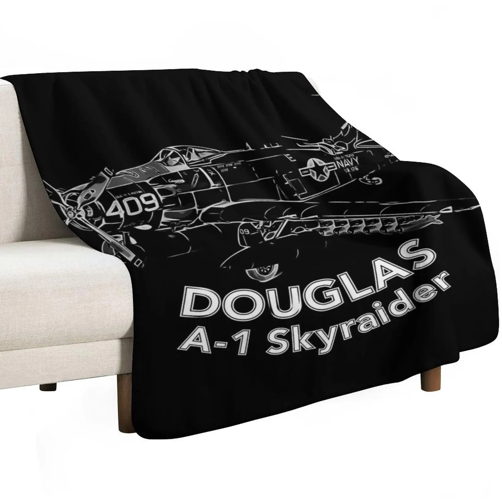 Douglas A-1 Skyraider Aircraft Throw Blanket Soft Bedroom Blanket for Night Sleeping