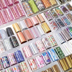 1 Box Design Nail Art Transfer Foils Cartoon Paper Stickers Sliders Adhesive Nails Wraps DIY Water Marble Nail Art Decorations #