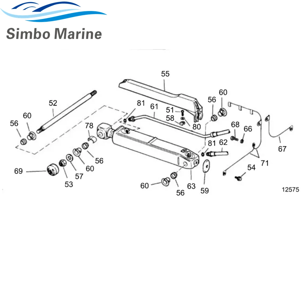 3853855 Hydraulic Power Trim Hose Compatible with Volvo Penta SX for OMC Cobra Stern drives image 2