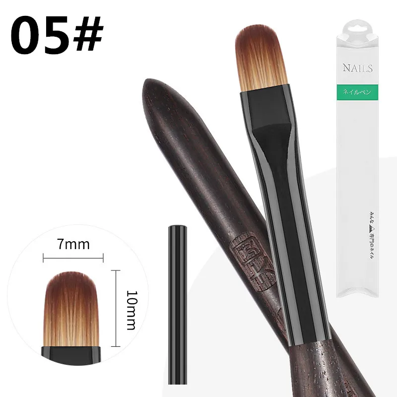 1/6PCS Acryl Nagel Pinsel Stift für Pulver Maniküre Runde Holz Griff Gel Builder Pinsel Werkzeuge