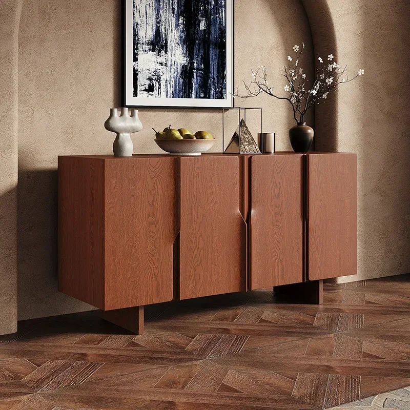 

TTItalian light luxury dining side cabinet household living room wall integrated tea cabinet modern light luxury