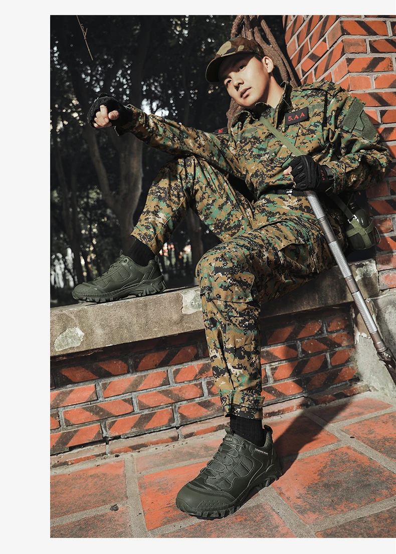 Männer Taktische Stiefel Anti Slip Arbeit Lace Up Unisex Armee Schuhe Outdoor Wanderschuhe Wüste Top Männliche Militär Stiefel Special Forces – Detail 15
