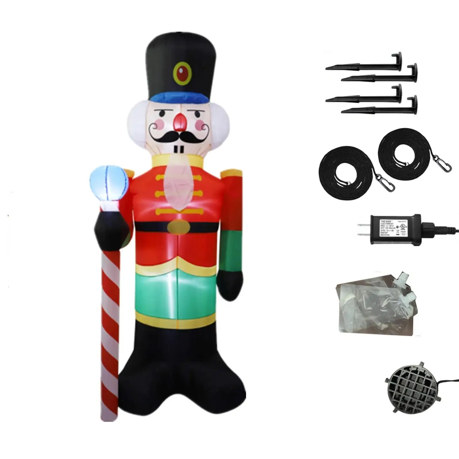 Christmas Inflatable Nutcracker Soldier Holiday Outdoor Xmas Outside LED Lights for Fence Kids Women Men Backyard Garden Patio