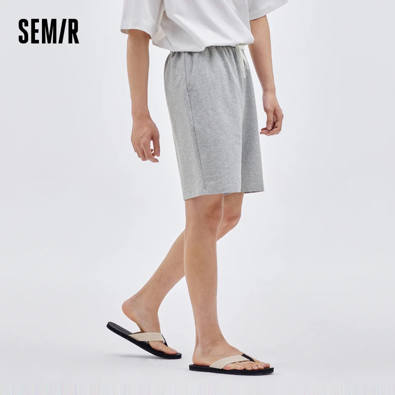 Semir Homewear Pants Cotton Men Summer Letter Printed Pants Loose Casual Sports Knitted Shorts Pajama Pants For Man