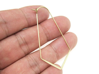 20pcs Brass Ear Wire, Geometric Earring Hoops, Hammered Earring Wires, 49x22.5mm, Wine Glass Hoops, Jewelry Supplies - R091