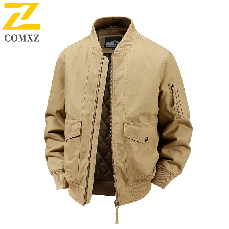 

Мужская хлопковая куртка, новинка 2025 года, утолщенная хлопковая теплая летная куртка с защитой от холода, уличная повседневная зимняя ветровка на молнии