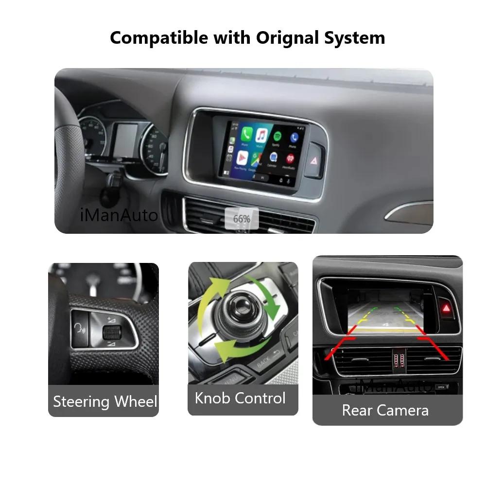 Wireless Carplay Android Auto For 2010-2015 Audi A4 B8 A5 Q5 MMI 3G Interface AirPlay MirrorLink Bluetooth Supported Camera
