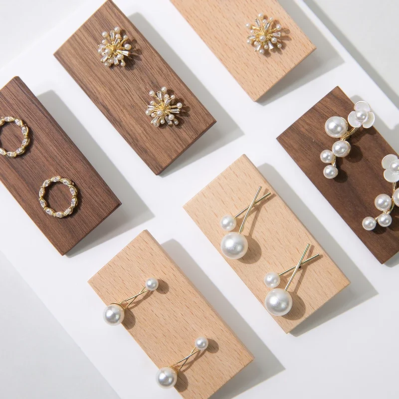 earrings Solid wood display walnut wood pieces 50pcs 5x7cm, 200pcs, 3x6cm