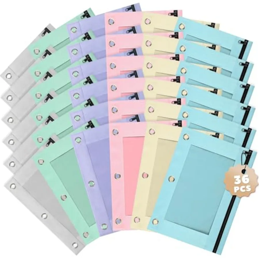 

Пенал для ручек и карандашей на 3 кольцах, 3 пастельных цвета, оптом, с молнией, эстетичный, на 3 отверстия, органайзер для мальчиков и девочек