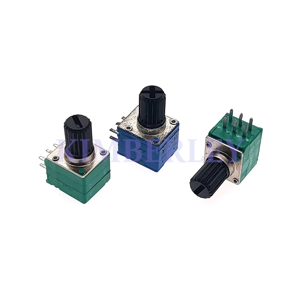 5 Piece RK097 Double Adjustable Potentiometer B10K B20K B50K B100K C500K Volume Adjustment Resistor Potentiometer Shaft 10MM