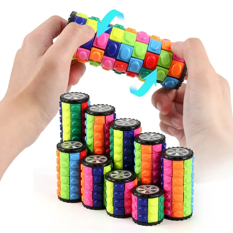 

3D Magic Cube Tower Puzzle Speed Cube Wheel Rotating Corn Cube Cylindrical Toys for Children Educational Gifts Home Games toys