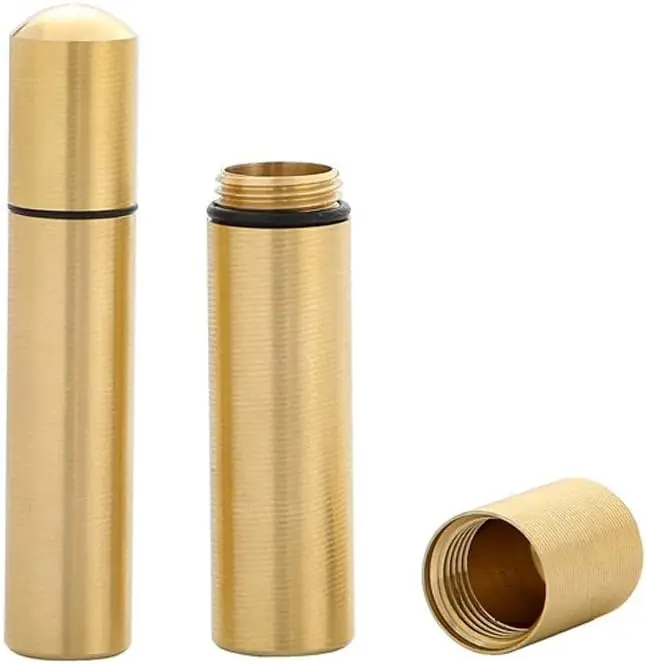 

2-Pack Brass Portable Toothpick Holders, Compact Dispensers for Home, Office, Travel