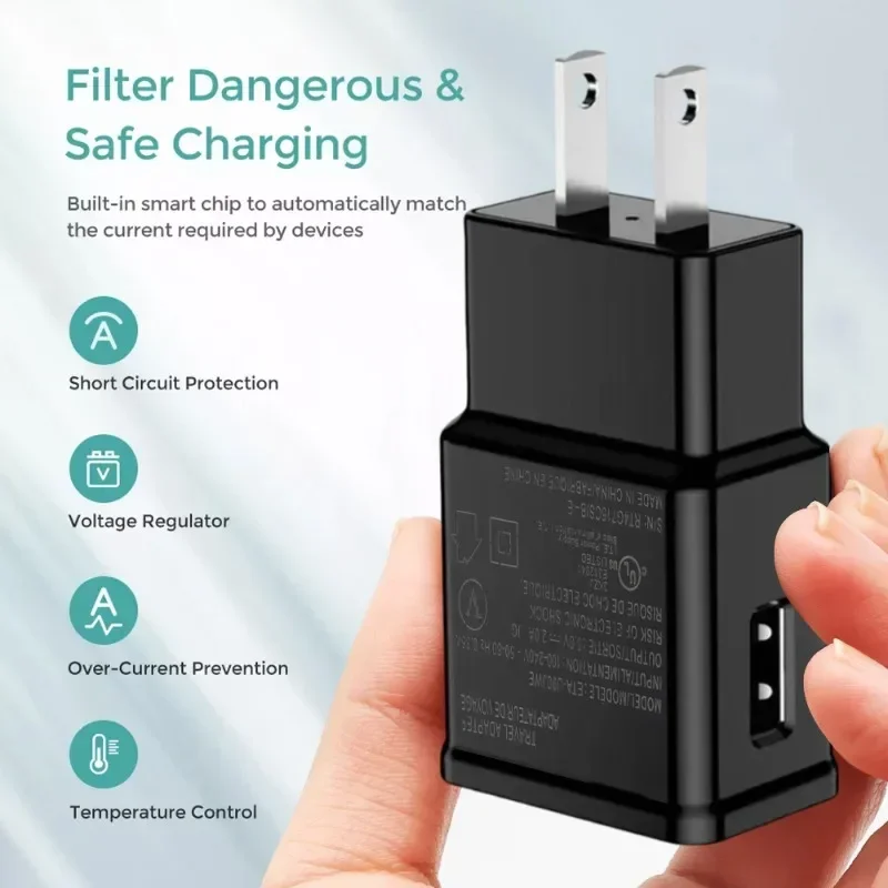 5V 2A Travel Wall Fast Charging USB Charger For Samsung Galaxy S20 S9 S8 S7 S6 Note20 Note10 A73 A53 Power Adapter EU US Plug