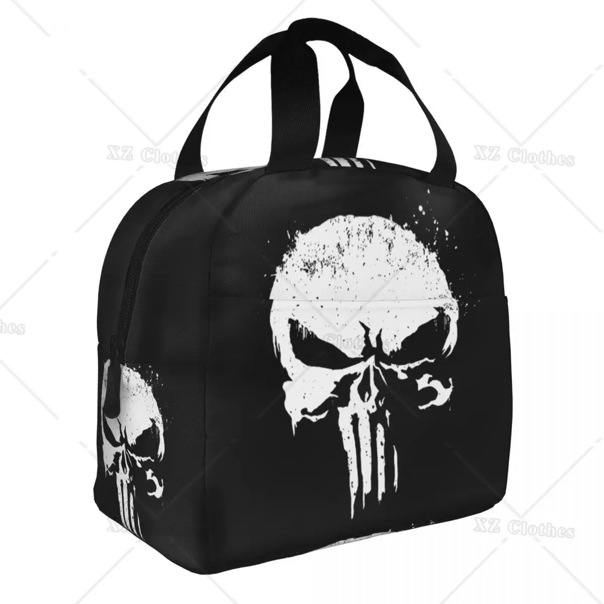 Vintage Skeleton Punishers Skull Insulated Lunch Box Leak-proof Thermal Cooler Lunch Bag for Men Women Kids Work Trip Picnic