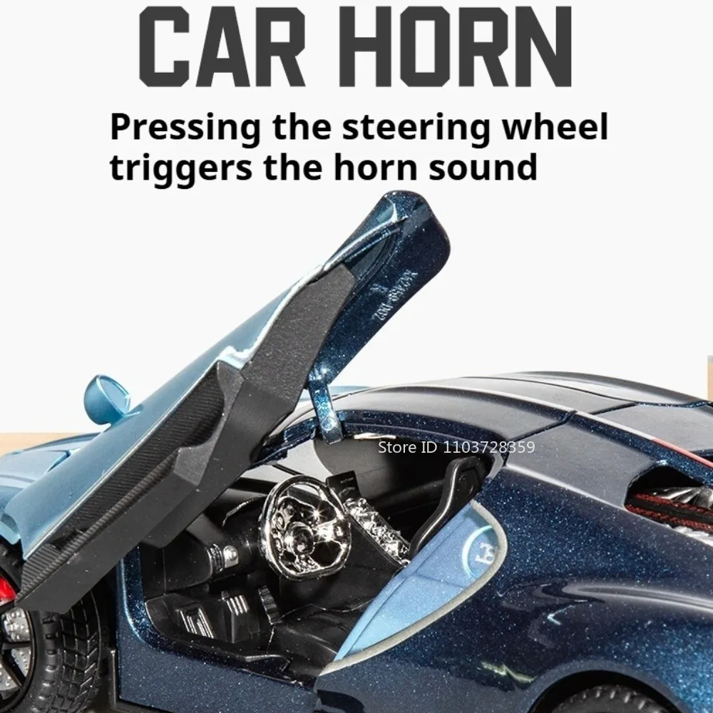 1:24 Tourbillon Atlantic Model Supercar Zabawki Odlewane ze Stopu Metalu Dźwięk Światło Otwierane Drzwi Miniaturki Sportowe Samochody na Napęd Pull Back dla Dzieci i Dorosłych