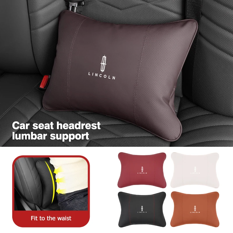 Car Seat Headrest Lumbar Support Spine Protect Neck Rest Cushion For Lincoln Mondeo MKZ MKX Aviator Navigator Continental
