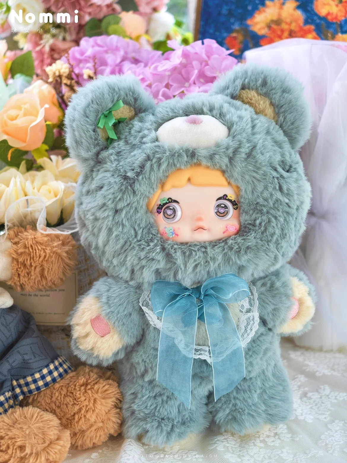 Genuine Blind Box 400% Nommi Nommi Goodnight Bear Series Vinyl Nommi Doll  Room Decoration Collection Cute Doll Toys Gift