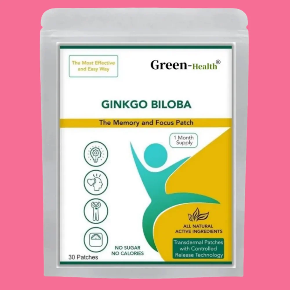 

Ginkgo Biloba Patch Gingko Transdermal Patches - 30 Patches One Month Supply