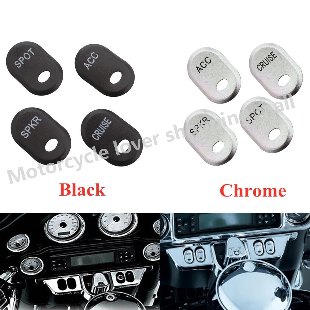 Motorcycle Brushed Panel Hand Control Switch Cover Button Cap For Harley Davidson Road Glide Electra Glide FLHT FLTR FLHX FLHTC