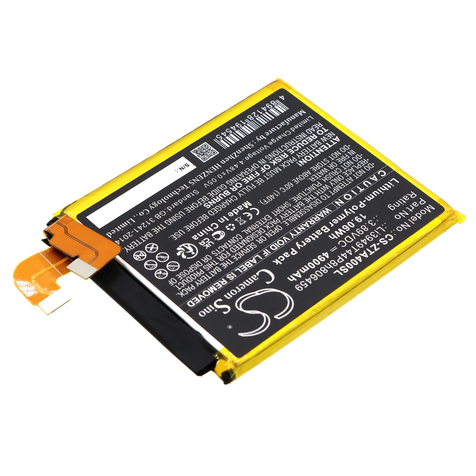 2026 100% NEW 3.89V 4900mAh Mobile Phone Replacement Battery Li3949T44P8h806459 for ZTE Axon 40 Ultra 5G, A2023P, A2023PH view 2