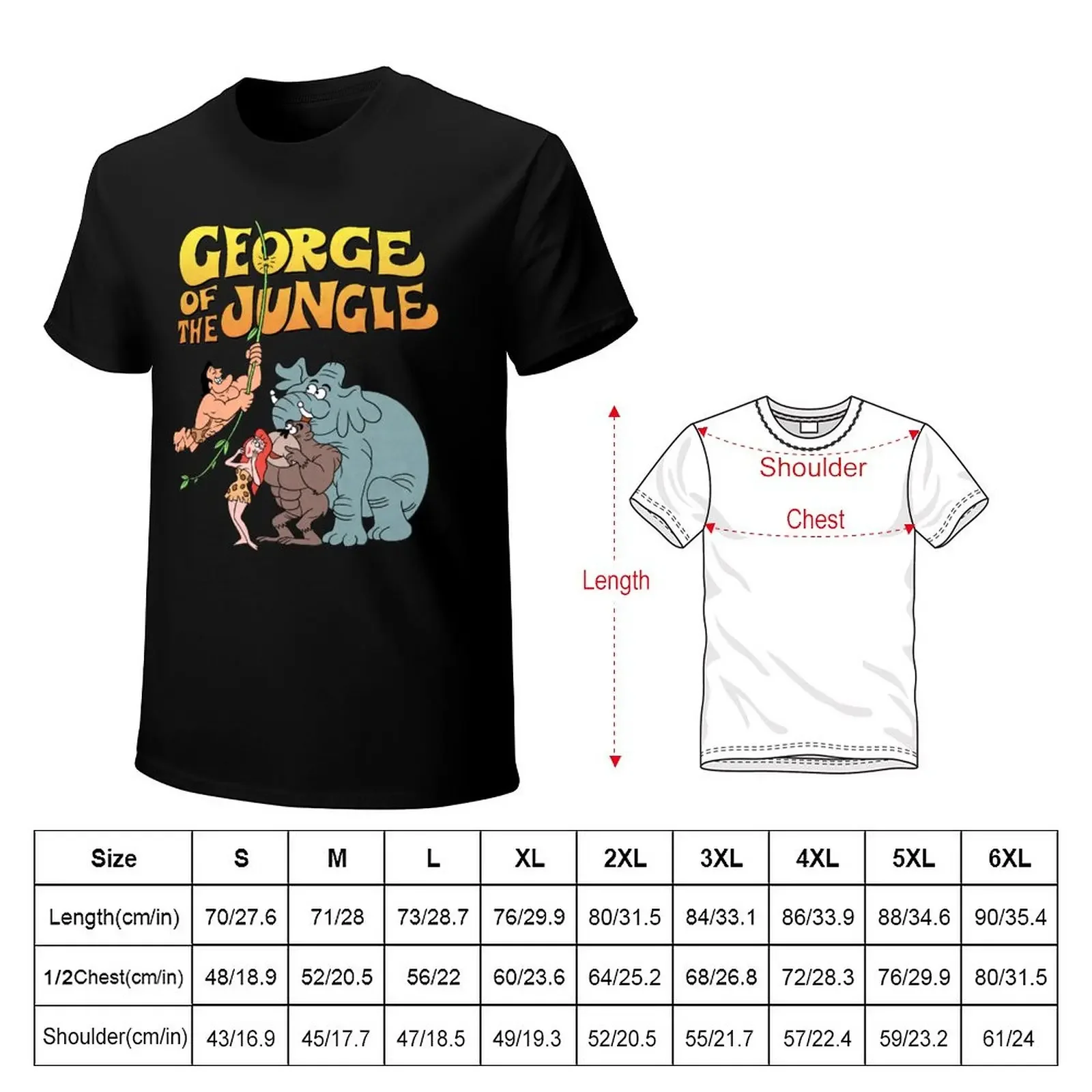 Tribute to Jay Ward George of the Jungle Characters T-Shirt plus sizes tees customs mens clothing