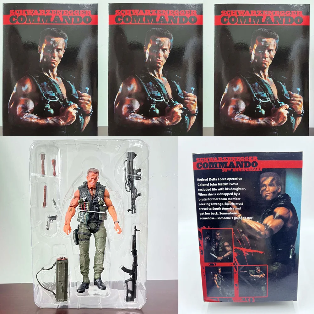 NECA Commando Terminator Figure Schwarzenegger Commando T-800 Sarah Action Figure Collection Model Toy Birthday Christmas Gift