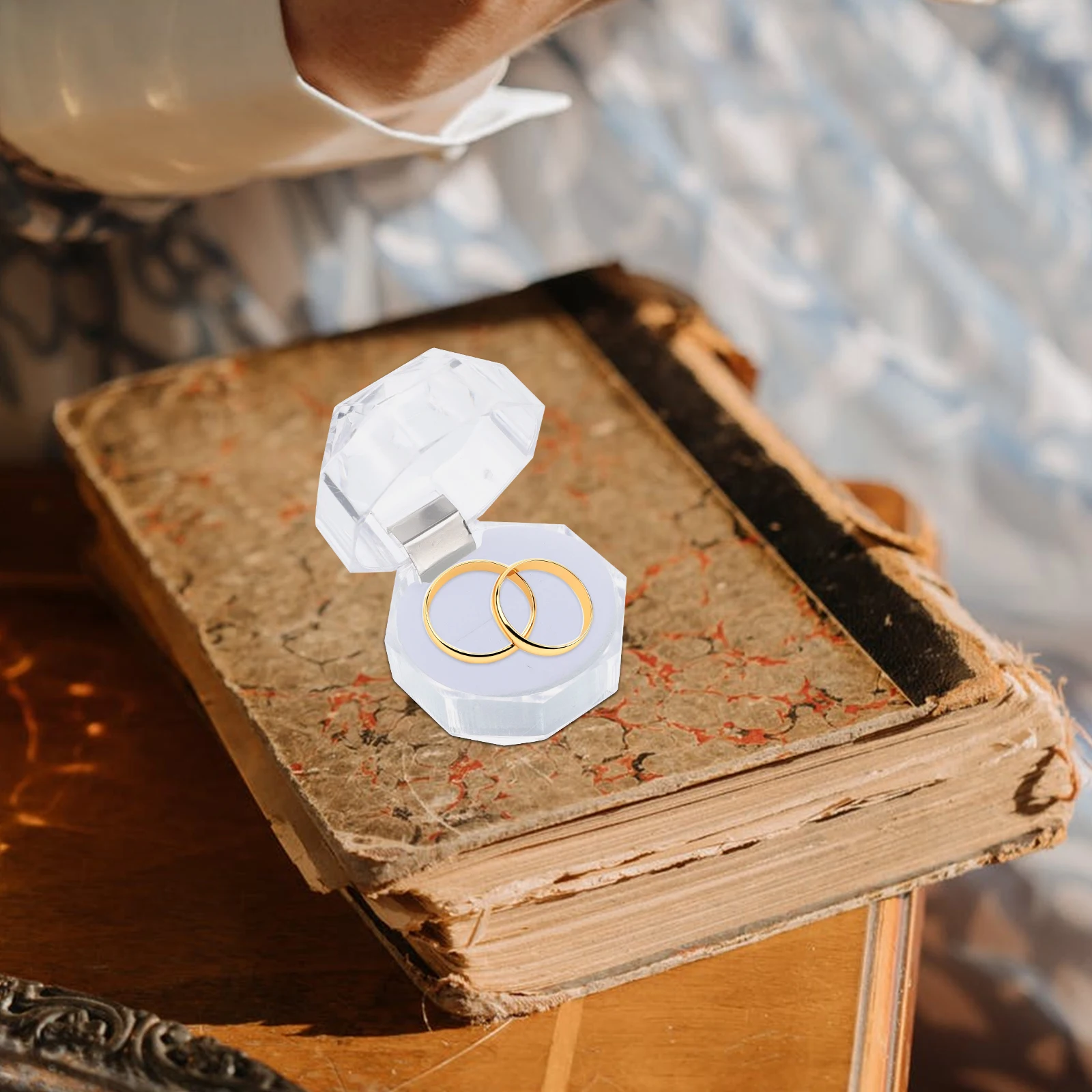 

20Pcs Ring Boxes Portable Transparent Storage Case for Wedding Engagement Proposal Jewelry Organizer Gift Ring Container