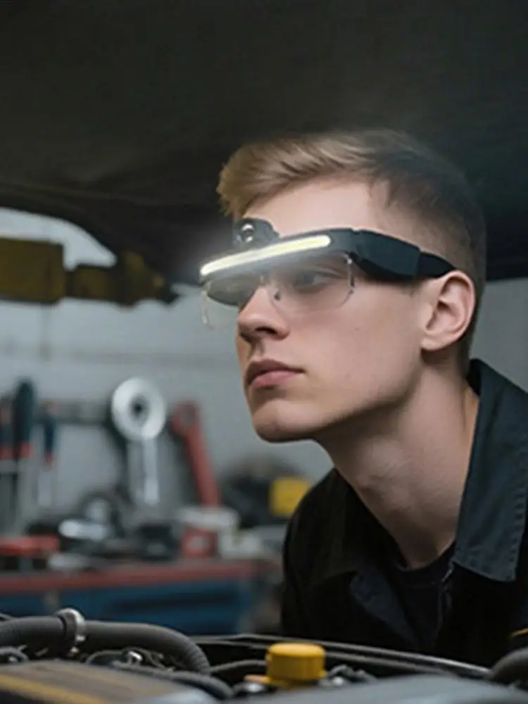 

Защитные очки с подсветкой, 2-режимные противотуманные очки, очки для ремонта автомобилей для мужчин и женщин, строительная лаборатория, авторемонт под капюшоном