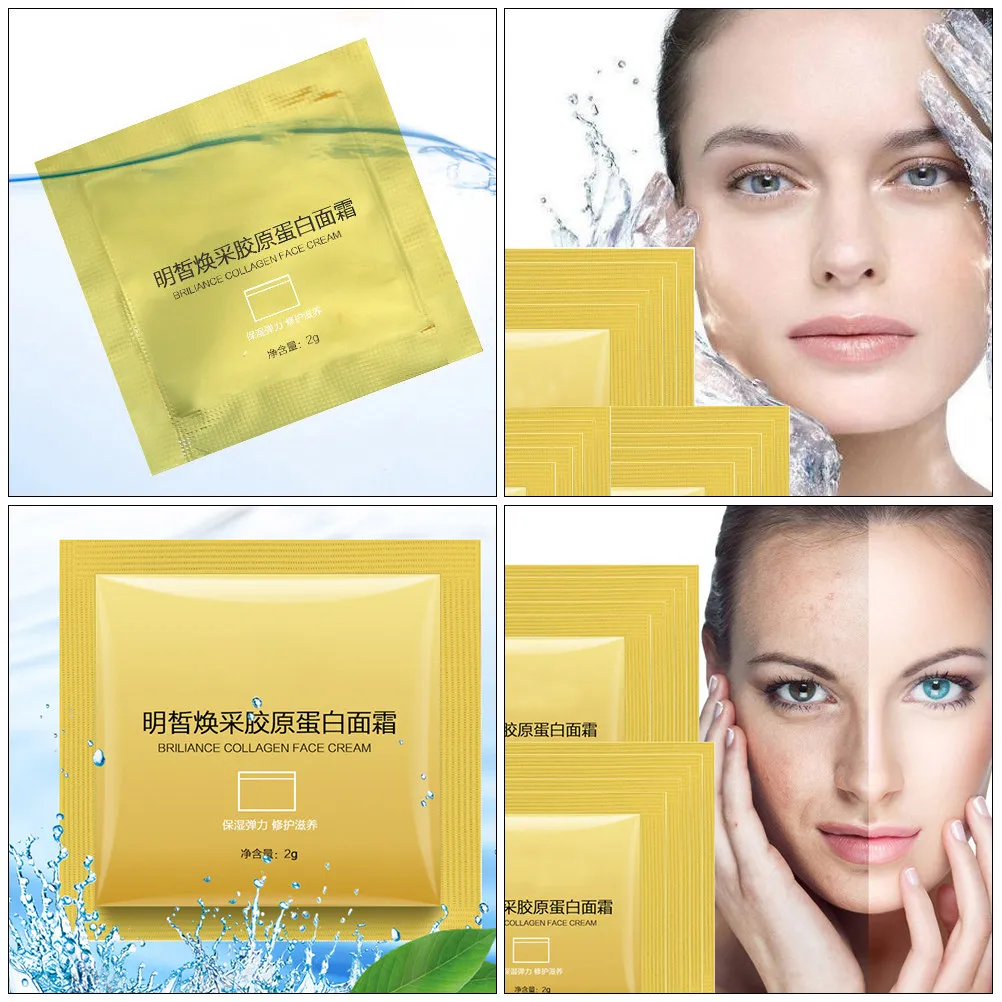10Pcs Collagen Cream Anti Aging Face Moisturizer Hydrating Skin Tightening Facial Cream Restores Elasticity Reduces Wrinkles
