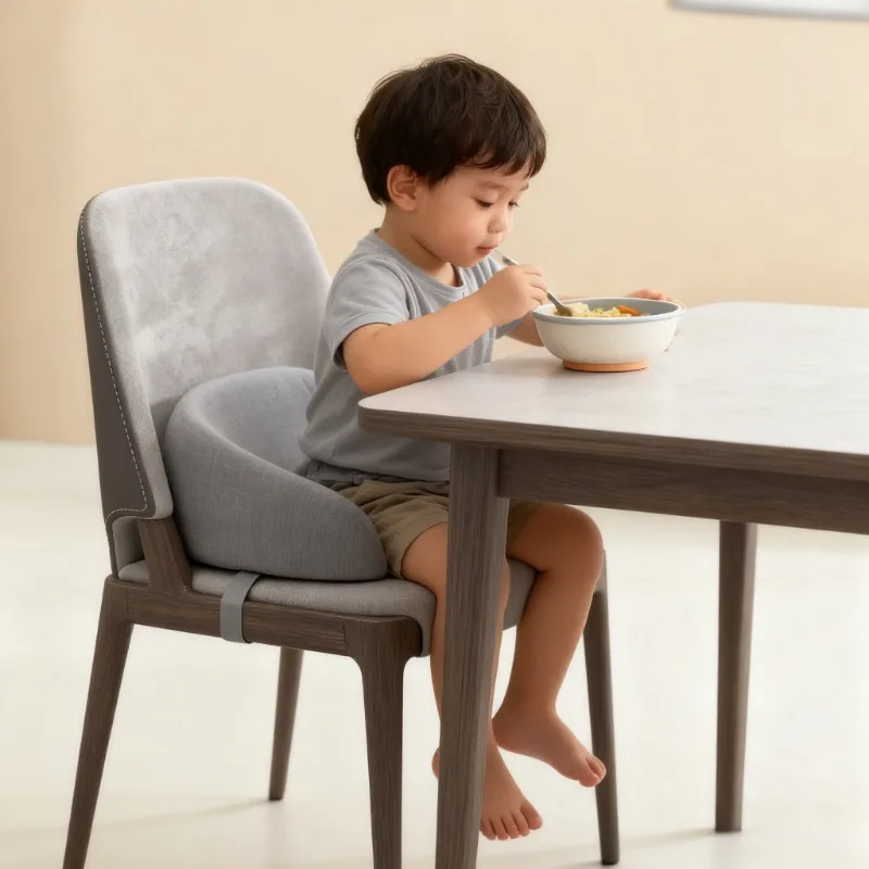 洗える厚手のソフトな高さ調節可能なシートクッション、0-2歳児用、滑り止め付き、幼児用ダイニング/学習椅子パッド