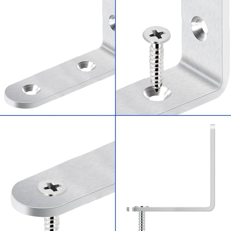 Angle Bracket Right Angle Bracket With Screw Connection Angle Bracket For Wooden Table, Dressing Table, 20PCS