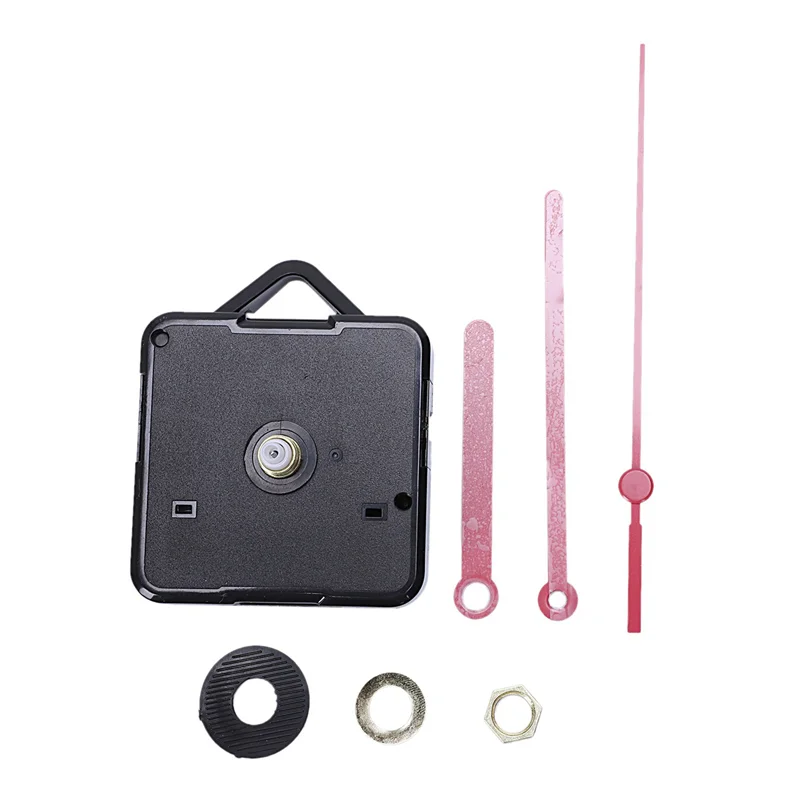 LBER 5 Pack Wall Clock Repair Parts Pendulum Movement Mechanism Quartz Clock Motor With Hands & Fittings Kit(Black+Red)