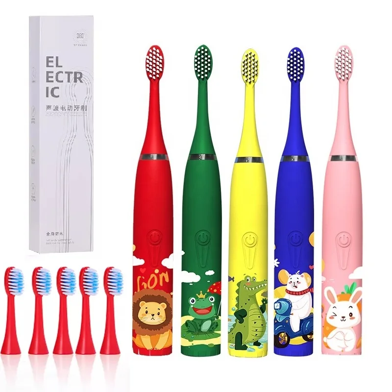 Sonic Smart Electric Toothbrush For Children Cartoon Tooth Cleaner Brush for 3-15 Year Old Kids USB Rechargeable Waterproof IPX7